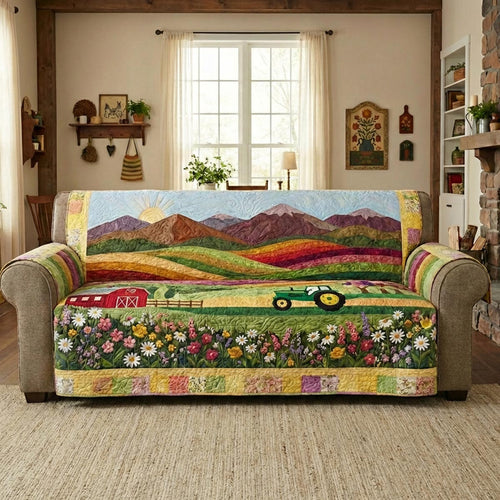 Pasture Bloom Quilted Sofa Cover NCU0DV9305