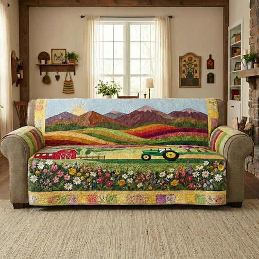 Pasture Bloom Quilted Sofa Cover NCU0DV9305
