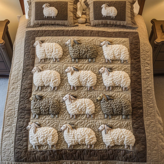 Pasture Harmony 3-Piece Quilted Bedding Set NCU0NT4320