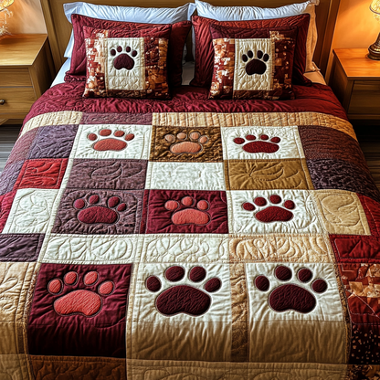 Patch Paws 3-Piece Quilted Bedding Set NCU0VH2155