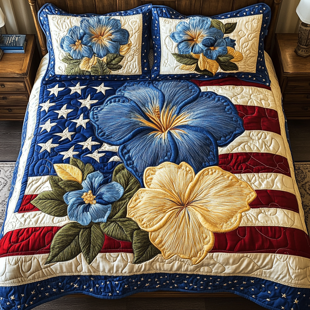 Patch Petals 3-Piece Quilted Bedding Set NCU0VH4487