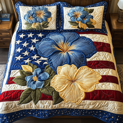 Patch Petals 3-Piece Quilted Bedding Set NCU0VH4487