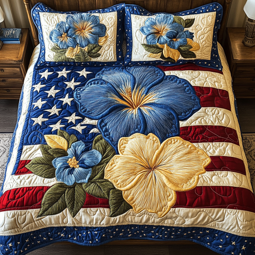 Patch Petals 3-Piece Quilted Bedding Set NCU0VH4487