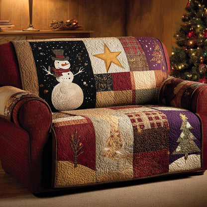 Patch Xmas Snowman Quilted Sofa Cover NCU0XD2075