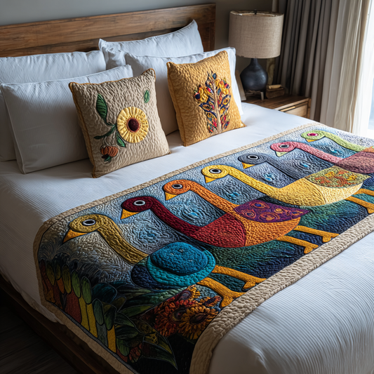 Patchwork Farm Charm Quilted Bed Runner NCU0PT8207
