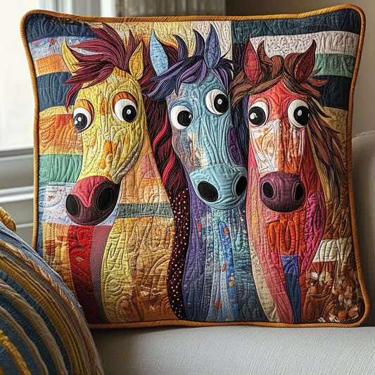 Patchwork Horse Quilted Pillow Case NCU0DV5479