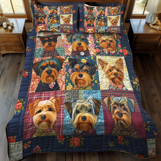 Patchwork Pups 3-Piece Quilted Bedding Set NCU0NT021