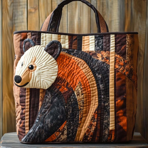 Patchwork Bear Trail Quilted Tote Bag NCU0XD1170