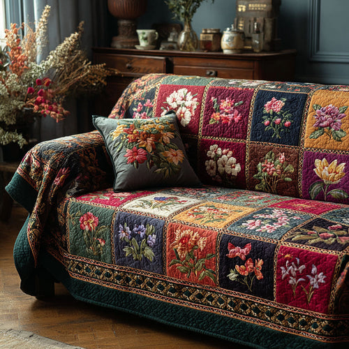 Patchwork Bloom Quilted Sofa Cover NCU0DK11889
