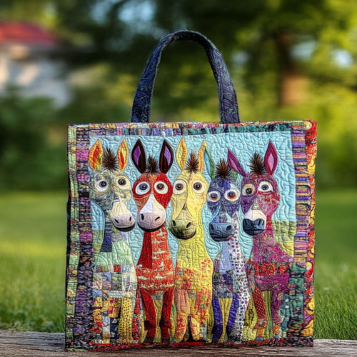 Patchwork Burros Quilted Tote Bag NCU0PT7977
