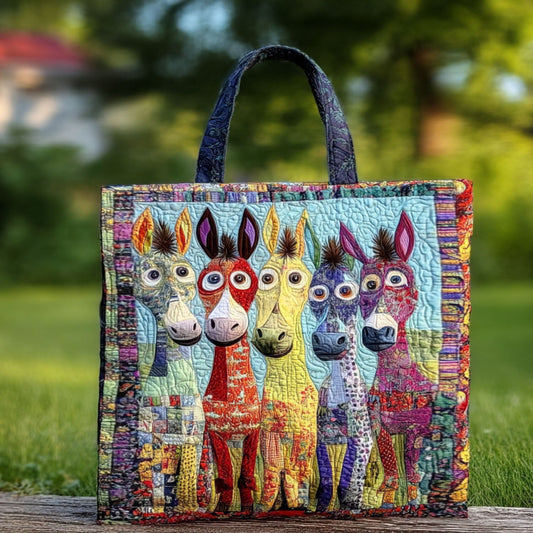 Patchwork Burros Quilted Tote Bag NCU0PT7977