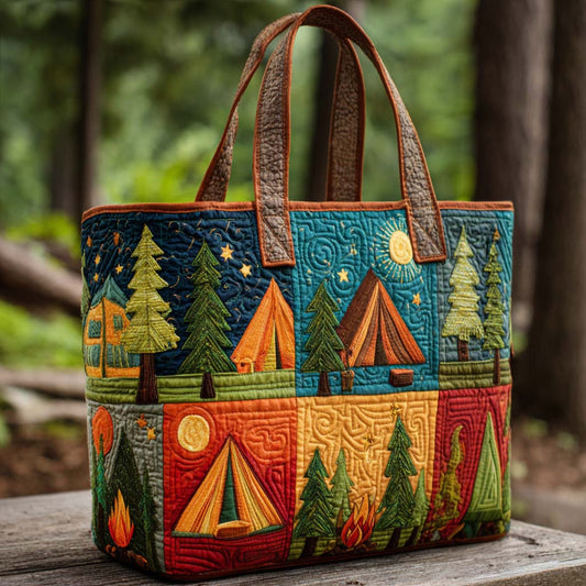 Patchwork Campsite Quilted Tote Bag NCU0NT9387