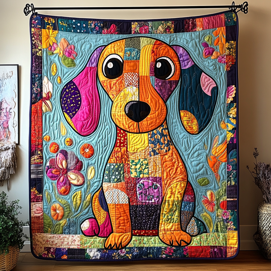 Patchwork Dachshund Quilted Blanket NCU0DK9272