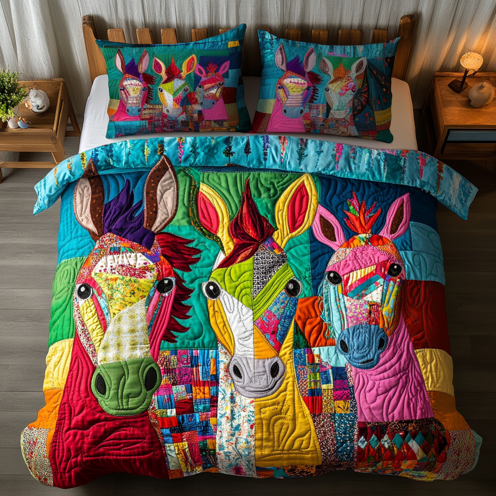 Patchwork Delight 3-Piece Quilted Bedding Set NCU0VH2388