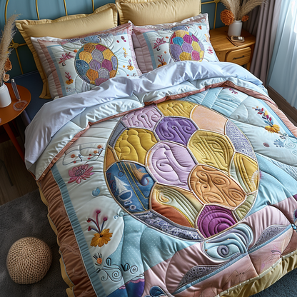 Patchwork Easter Egg 3-Piece Quilted Bedding Set NCU0DV4119