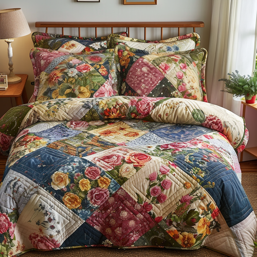 Patchwork Garden 3-Piece Quilted Bedding Set NCU0DV4481