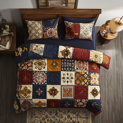 Patchwork Harmony 3-Piece Quilted Bedding Set NCU0VL1014