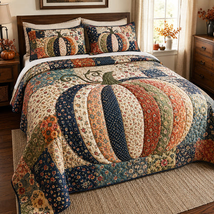 Patchwork Harvest 3-Piece Quilted Bedding Set NCU0TV2126