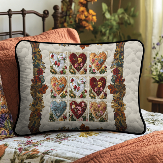 Patchwork Hearts Quilted Bedding Pillow Case NCU0DK3600