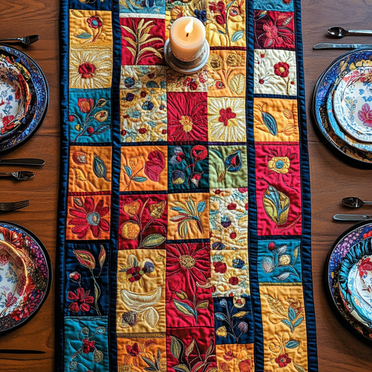 Patchwork Joy Quilted Table Runner NCU0VH2079