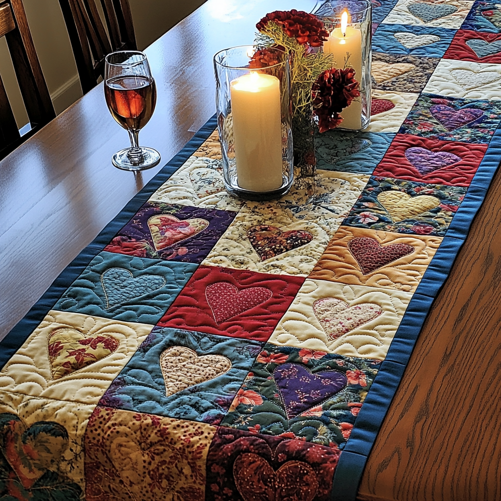 Patchwork Love Quilted Table Runner NCU0VH2355
