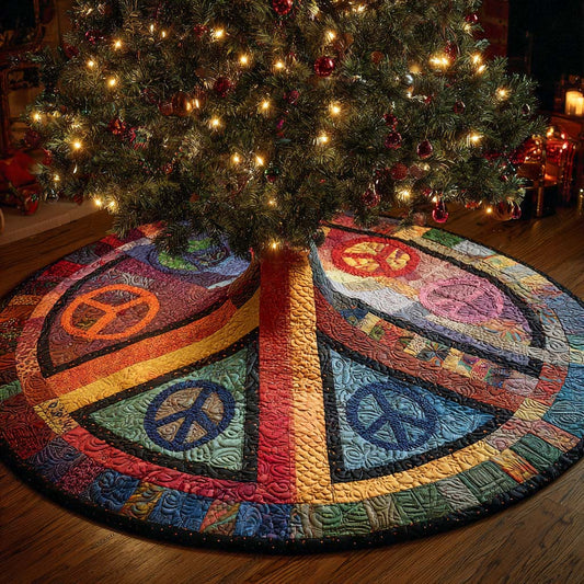 Patchwork Peace Dream Quilted Tree Skirt NCU0XD1341