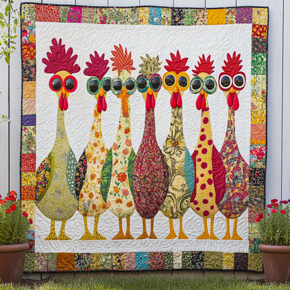 Patchwork Peck Parade Quilted Blanket NCU0NT6948