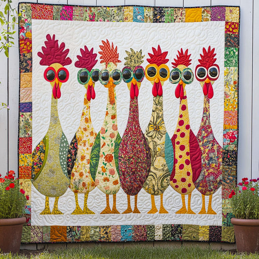 Patchwork Peck Parade Quilted Blanket NCU0NT6948