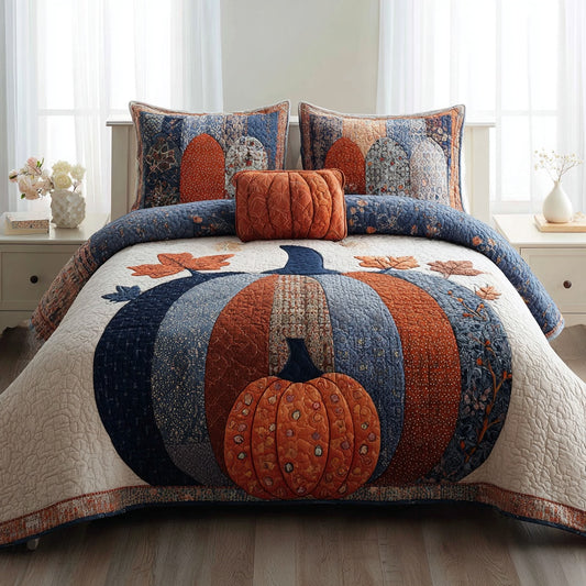 Patchwork Pumpkin 3-Piece Quilted Bedding Set NCU0VL3715