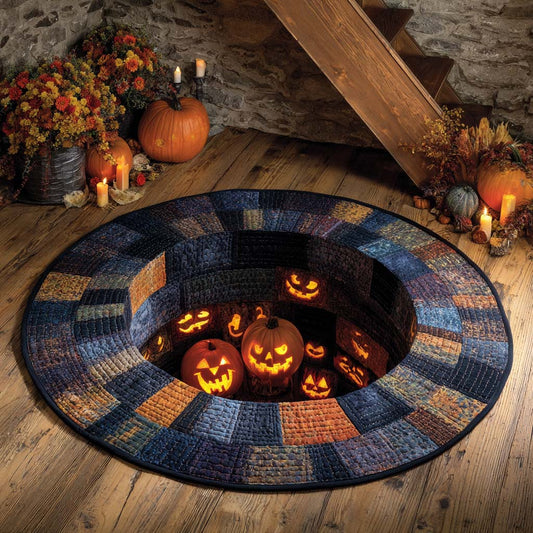 Patchwork Pumpkin Pit Quilted Round Mat NCU0XD947