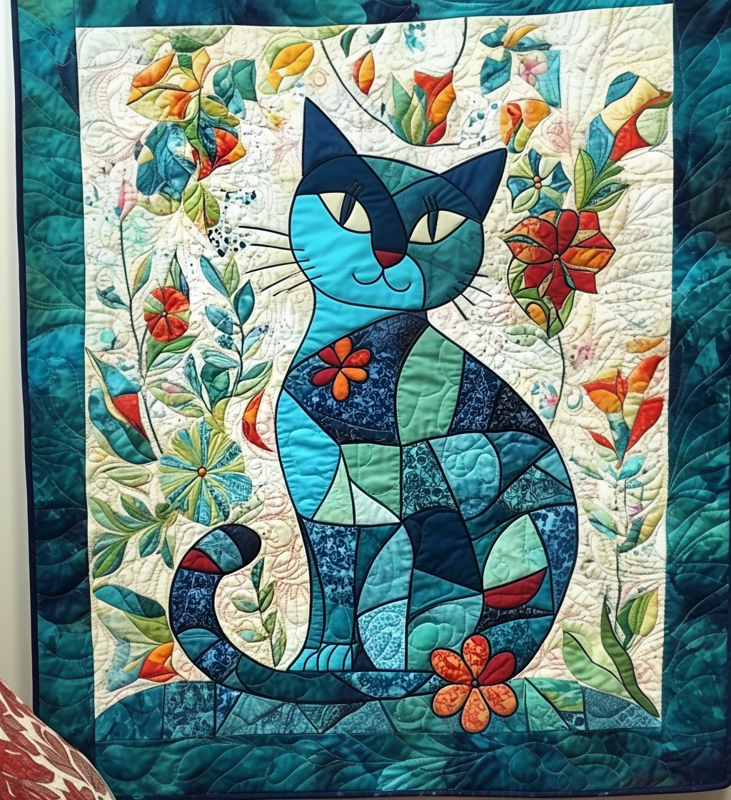 Patchwork Purrfection Quilted Blanket NCU0DV761