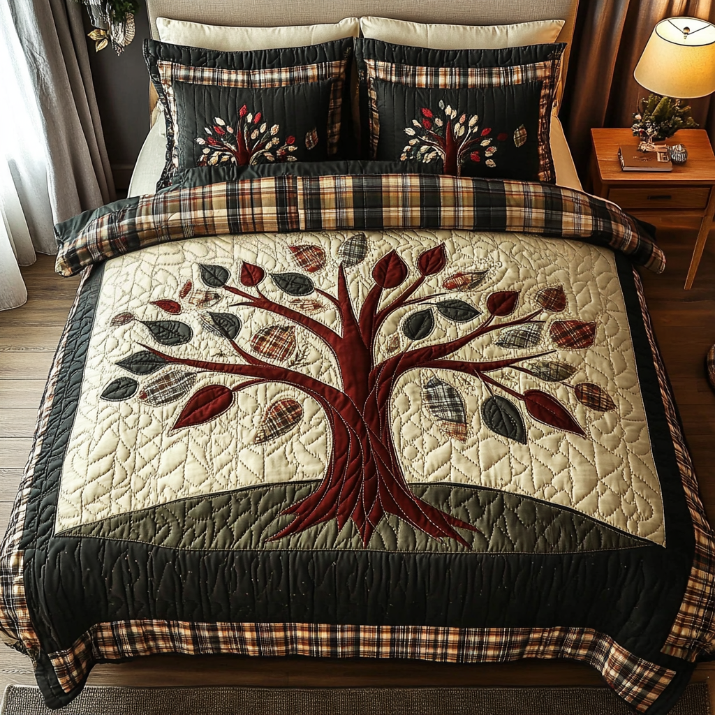 Patchwork Roots 3-Piece Quilted Bedding Set NCU0VH3188