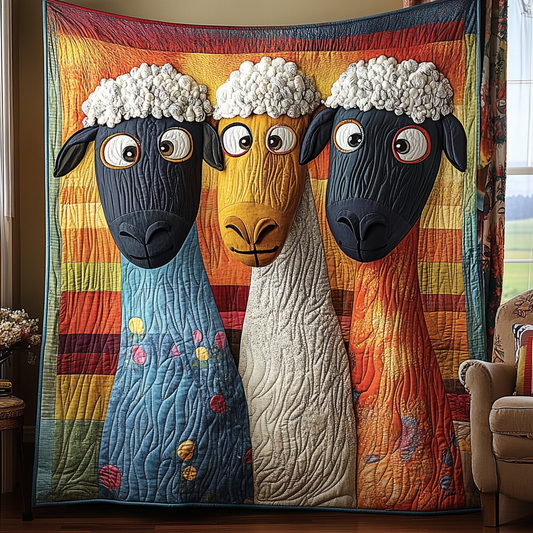 Patchwork Sheeps Quilted Blanket NCU0DV5542