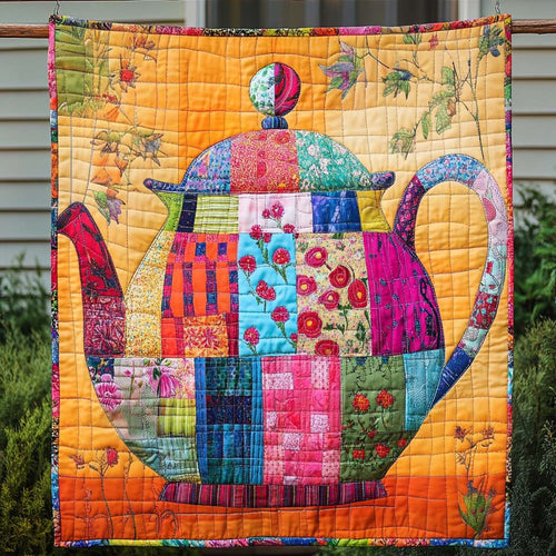 Patchwork Teapot Art Quilt Hanging NCU0NT838
