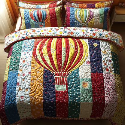 Patchwork Voyage 3-Piece Quilted Bedding Set NCU0VH2721