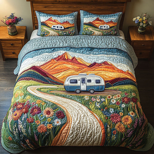 Pathfinder Road 3-Piece Quilted Bedding Set NCU0NT6341