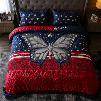 Patriot Bloom 3-Piece Quilted Bedding Set NCU0DK12196