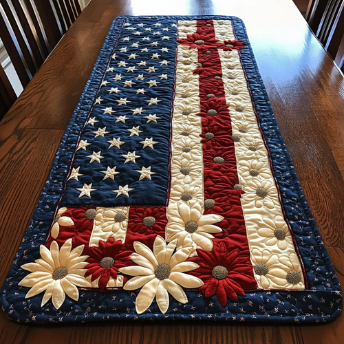 Patriot Bloom Quilted Table Runner NCU0DK8499