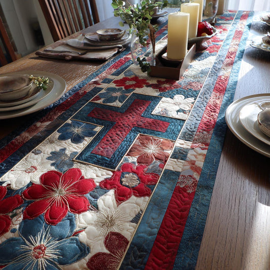 Patriot Bloom Quilted Table Runner NCU0DV9363