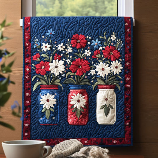 Patriot Blooms Quilted Table Runner NCU0PT4820