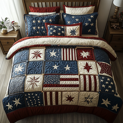 Patriot Dream 3-Piece Quilted Bedding Set NCU0VH5926