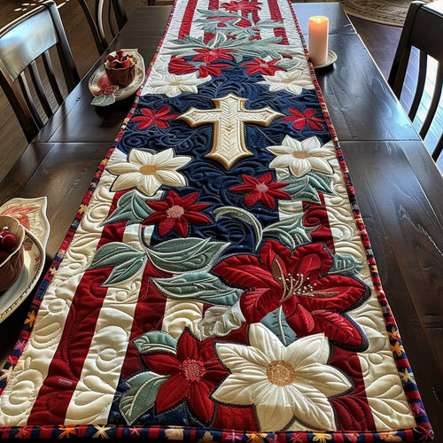 Patriot Faith Quilted Table Runner NCU0DV6549