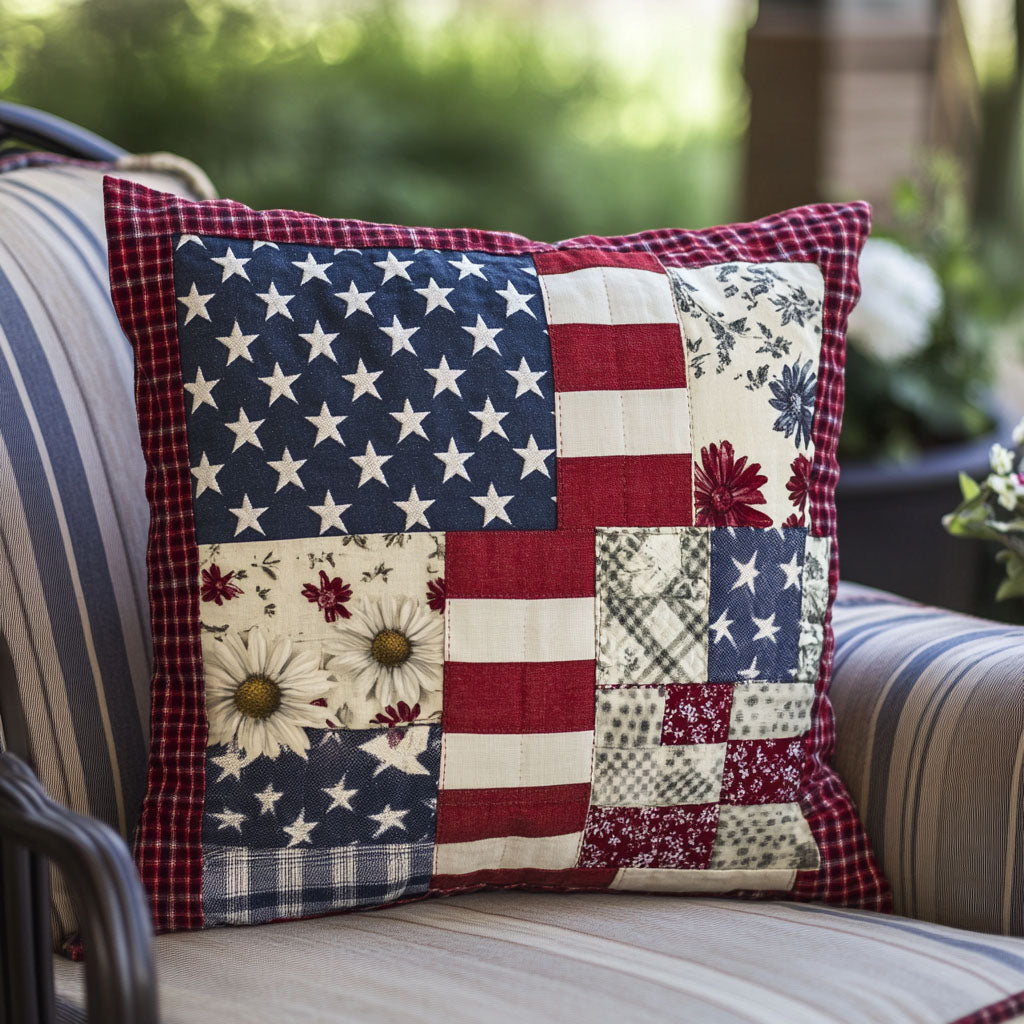 Patriot Flower Patch Quilted Pillow Case NCU0PT7235