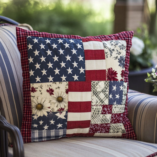 Patriot Flower Patch Quilted Pillow Case NCU0PT7235