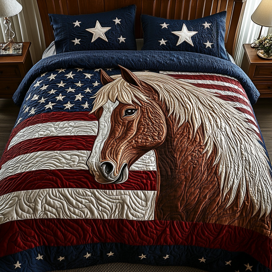 Patriot Gallop 3-Piece Quilted Bedding Set NCU0VH4219