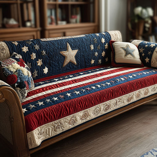 Patriot Patchwork Quilted Sofa Cover NCU0PT11334