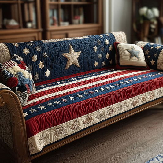 Patriot Patchwork Quilted Sofa Cover NCU0PT11334