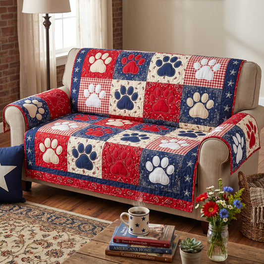 Patriot Paws Quilted Sofa Cover NCU0TD2791