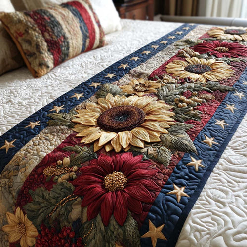 Patriot Petals Quilted Bed Runner NCU0NT11485