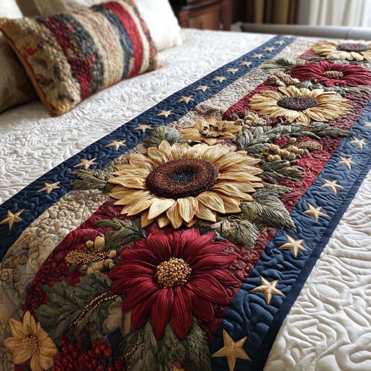 Patriot Petals Quilted Bed Runner NCU0NT11485
